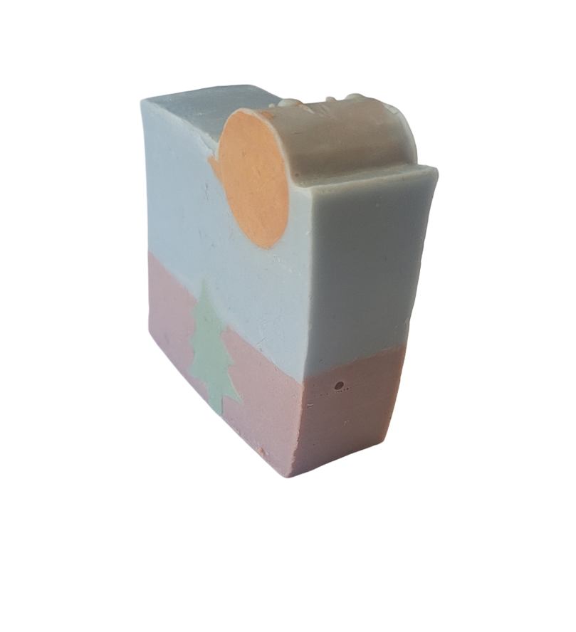 Pine Scent Sunset Soap Side View